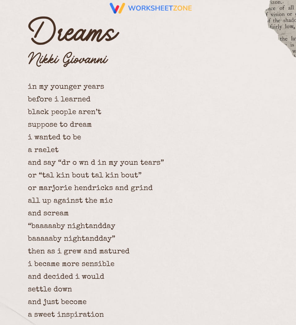 “Dreams” by Nikki Giovanni
