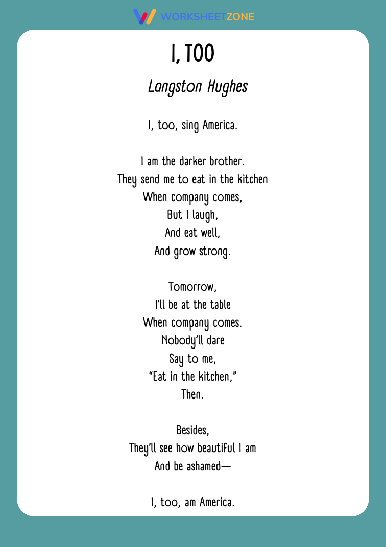 “I, Too” by Langston Hughes