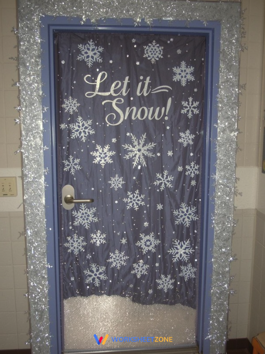 "Let it snow!" glitter door