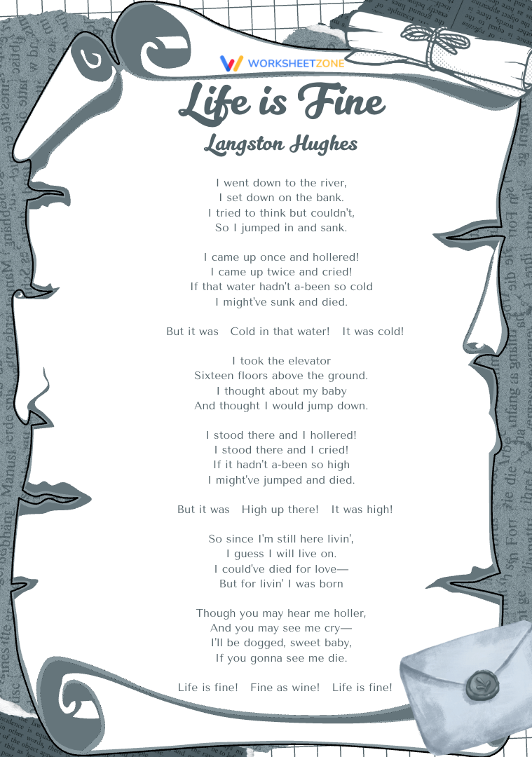 “Life Is Fine” (clean excerpt) by Langston Hughes