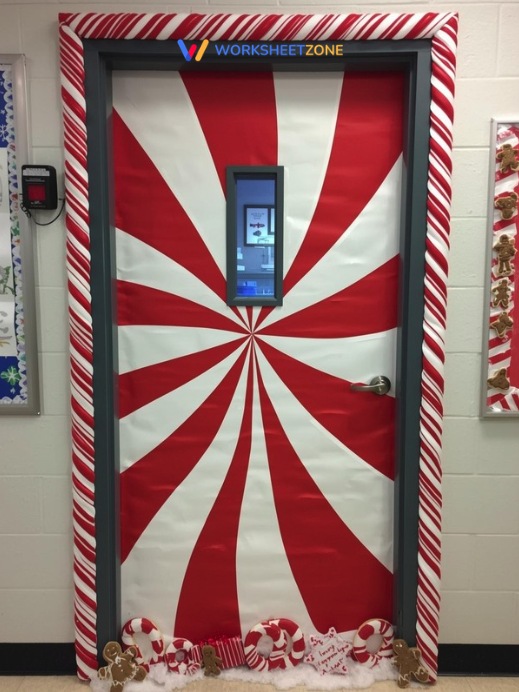 Peppermint candy swirl door