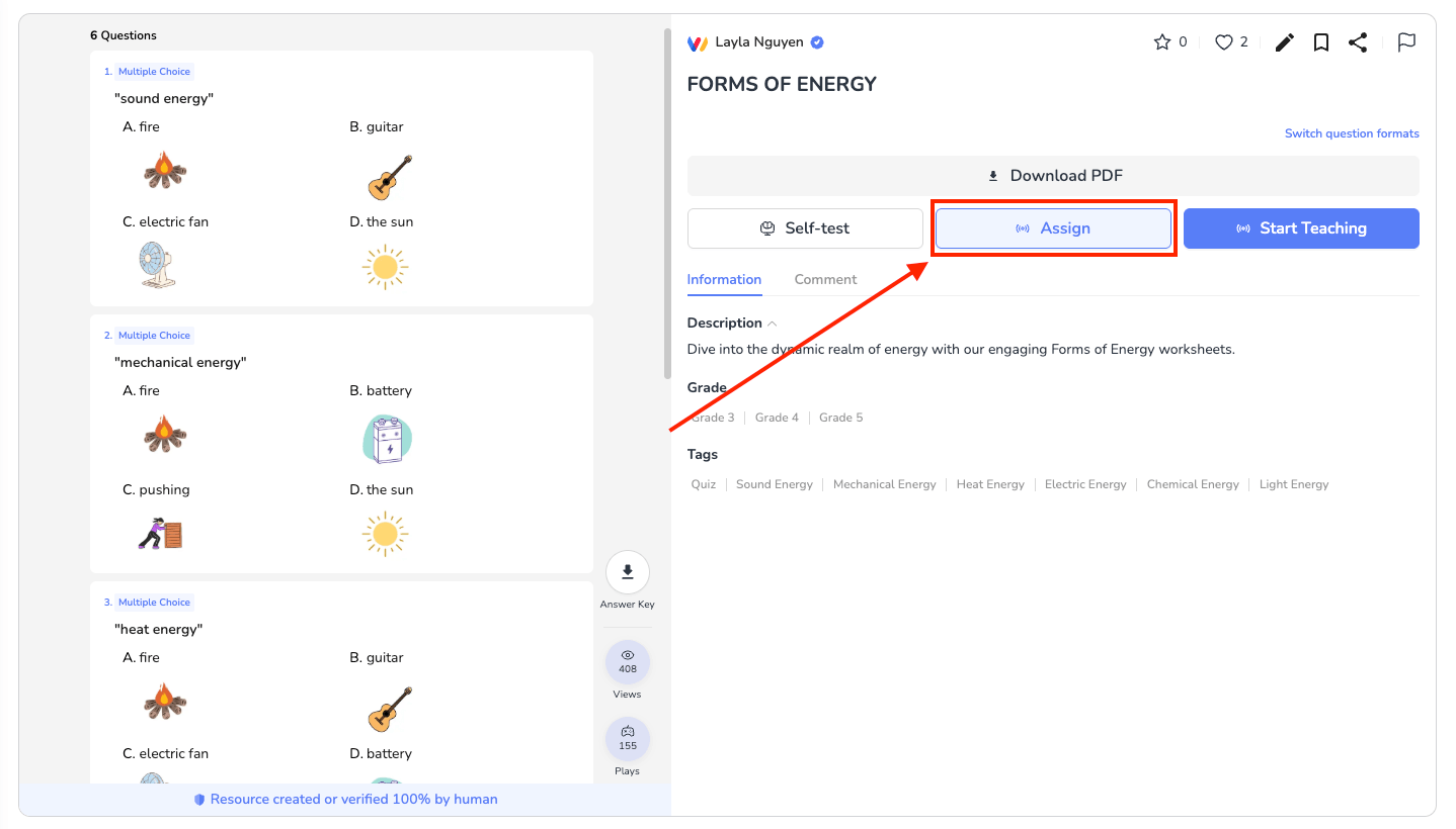 Click "Assign" to start