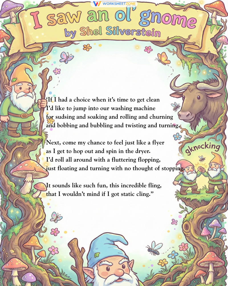 I saw an ol’ gnome by Shel Silverstein