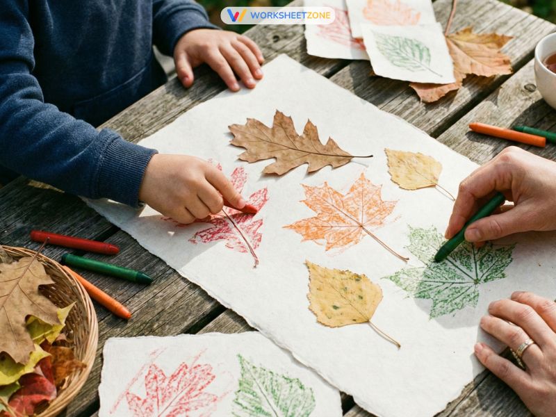 Leaf rubbing art