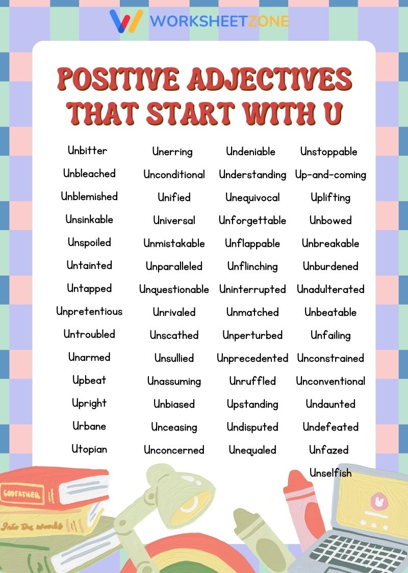 Positive adjectives that start with U