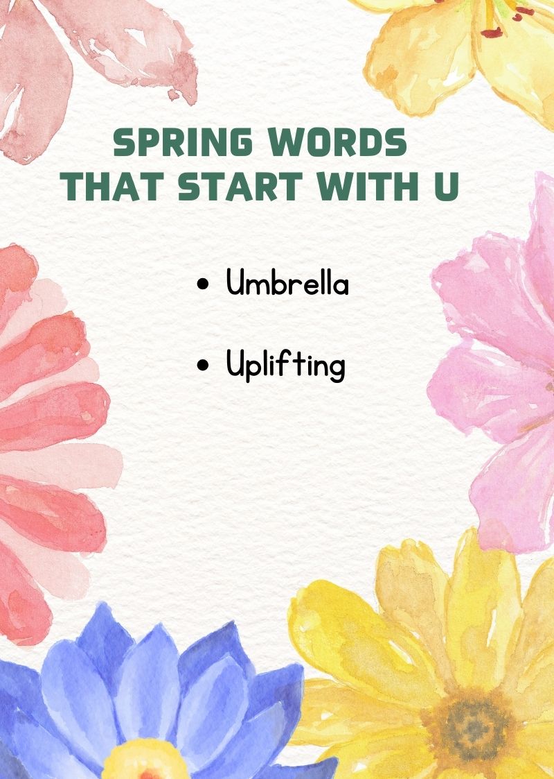 Spring words that start with U