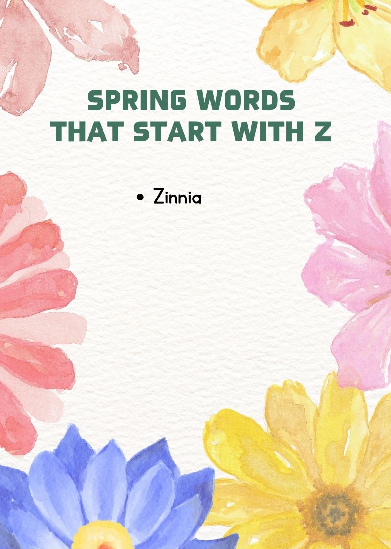 Spring words that start with Z