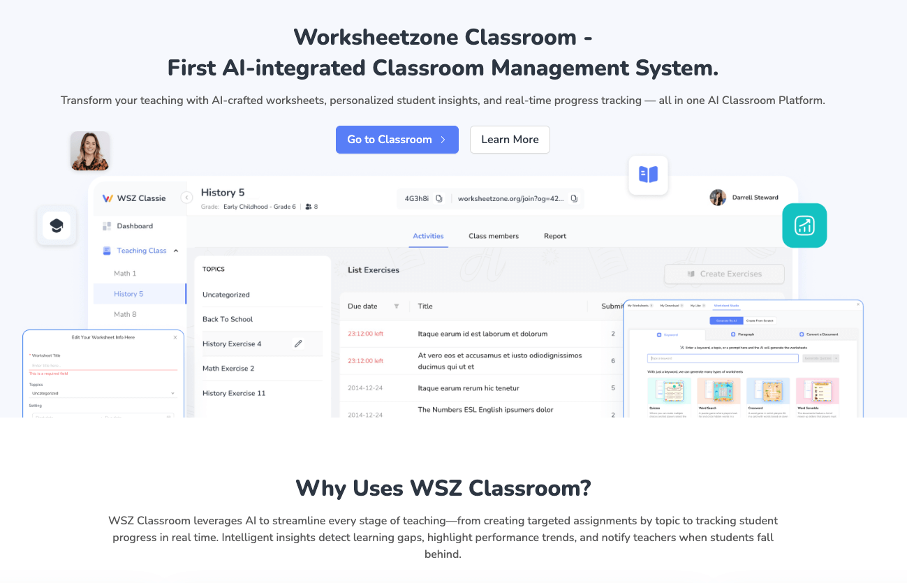 Worksheetzone's Classroom Management