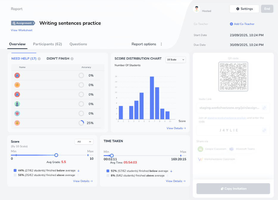 Worksheezone's Assign