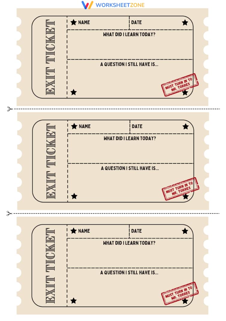 Creative exit ticket