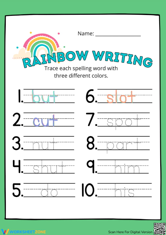 Rainbow writing