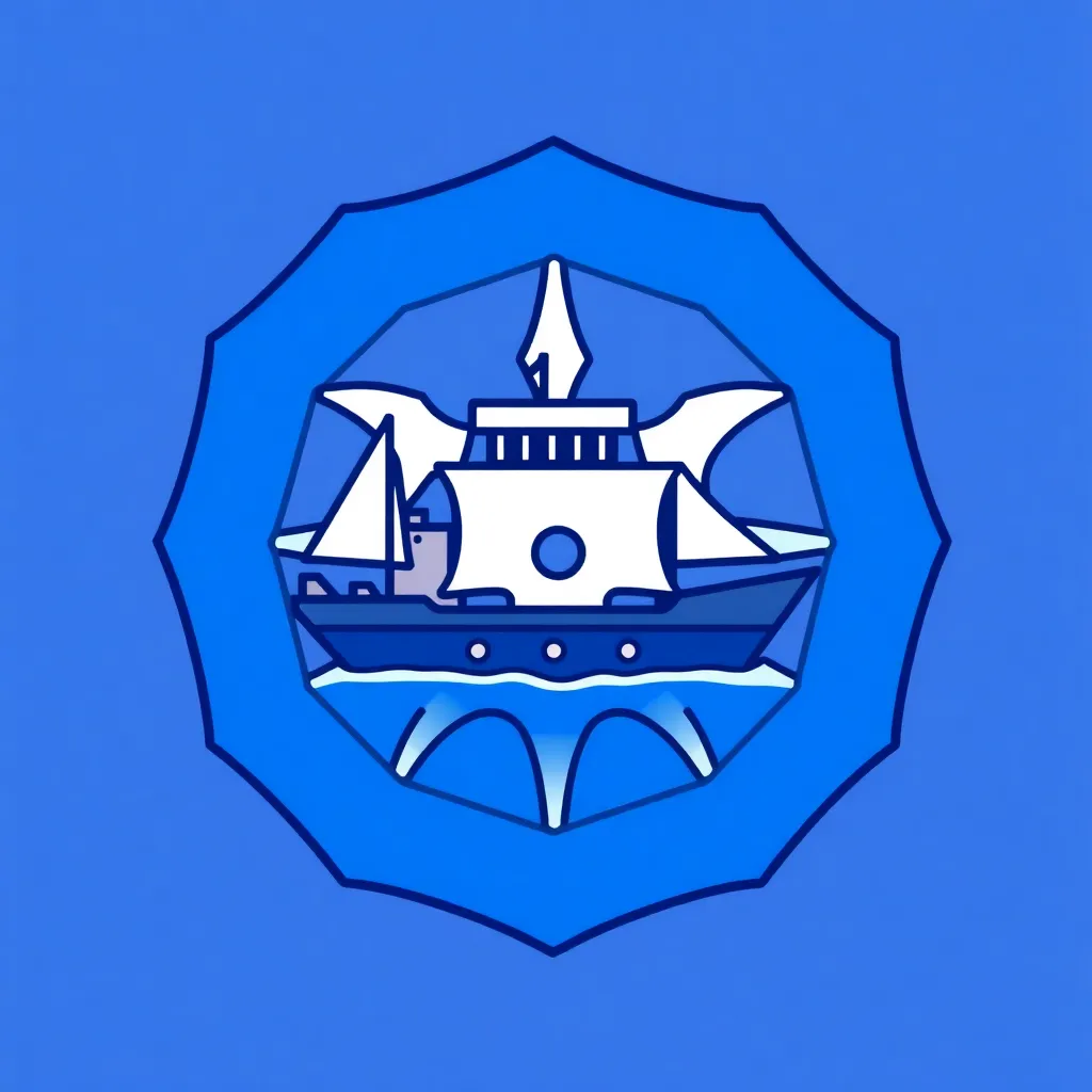 Kubernetes logo with wheel for container orchestration and management