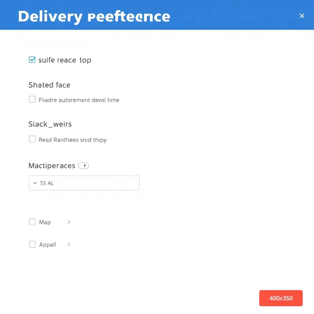 Delivery preferences screen showing schedule change options, safe place selection, recipient authorization and pickup locations map