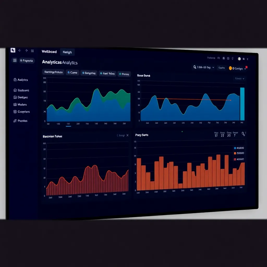 Dashboard interface of a SaaS application showing analytics graphs and metrics