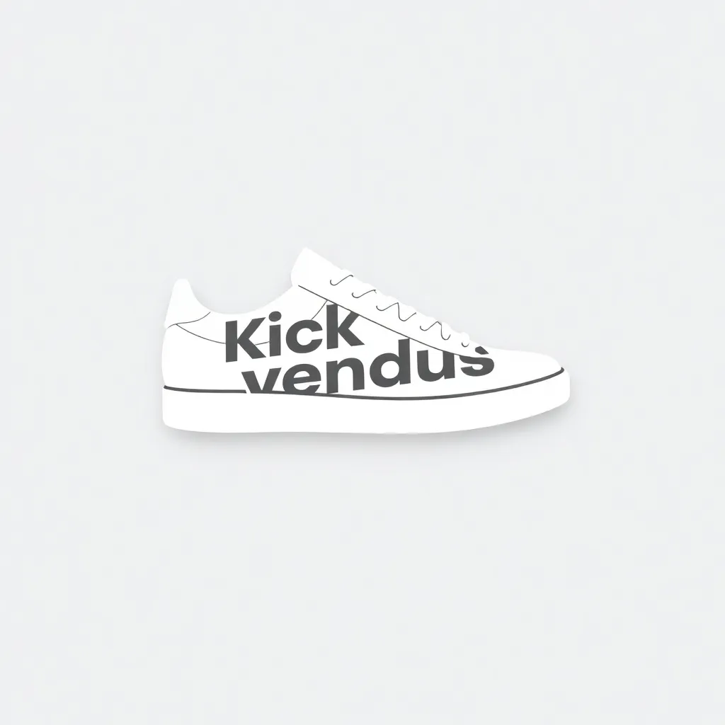 Kick Avenue logo - modern abstract sneaker silhouette in white