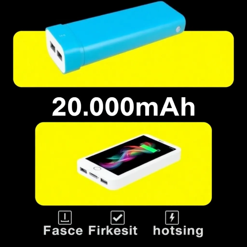 Powerbank 20.000mAh dengan fast charging warna biru
