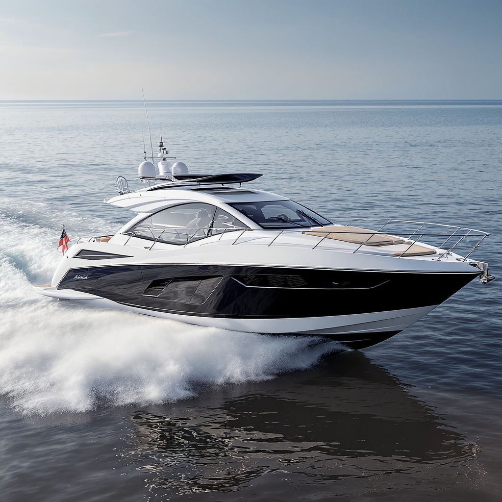 Azimut S6 Sportfly Italian sporty luxury yacht on water