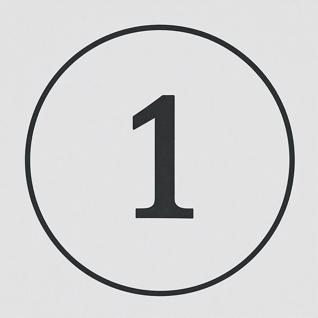 Step one circle with number 1 for upload process