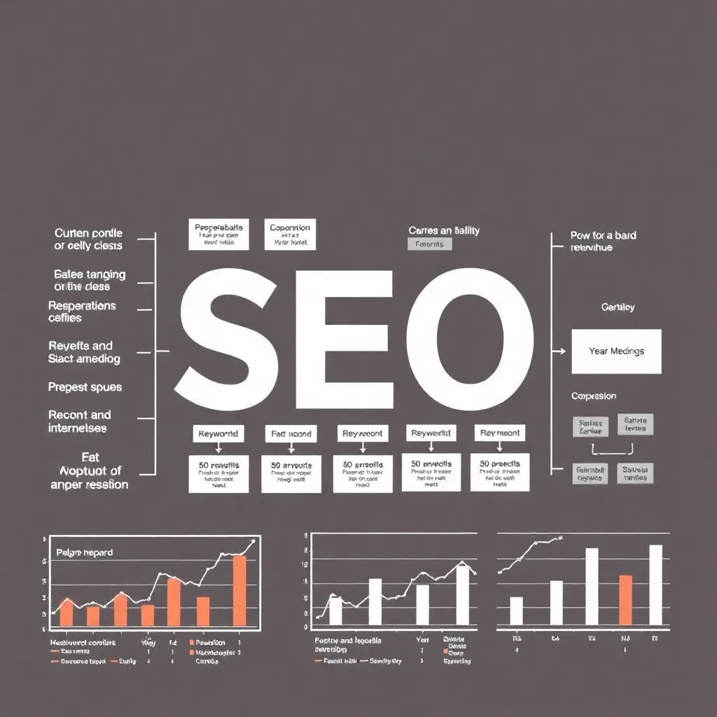SEO strategy board with keywords and graphs