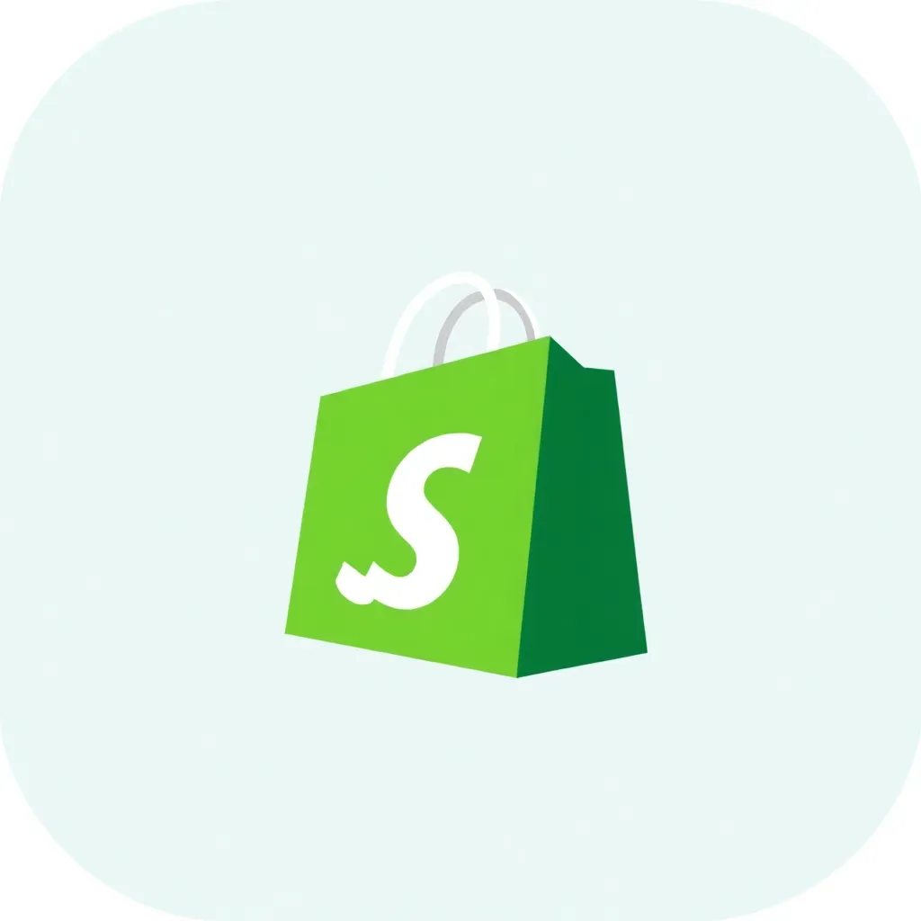 Shopify icon with blue-green color scheme symbolizing robust e-commerce platform for online retail and sales automation