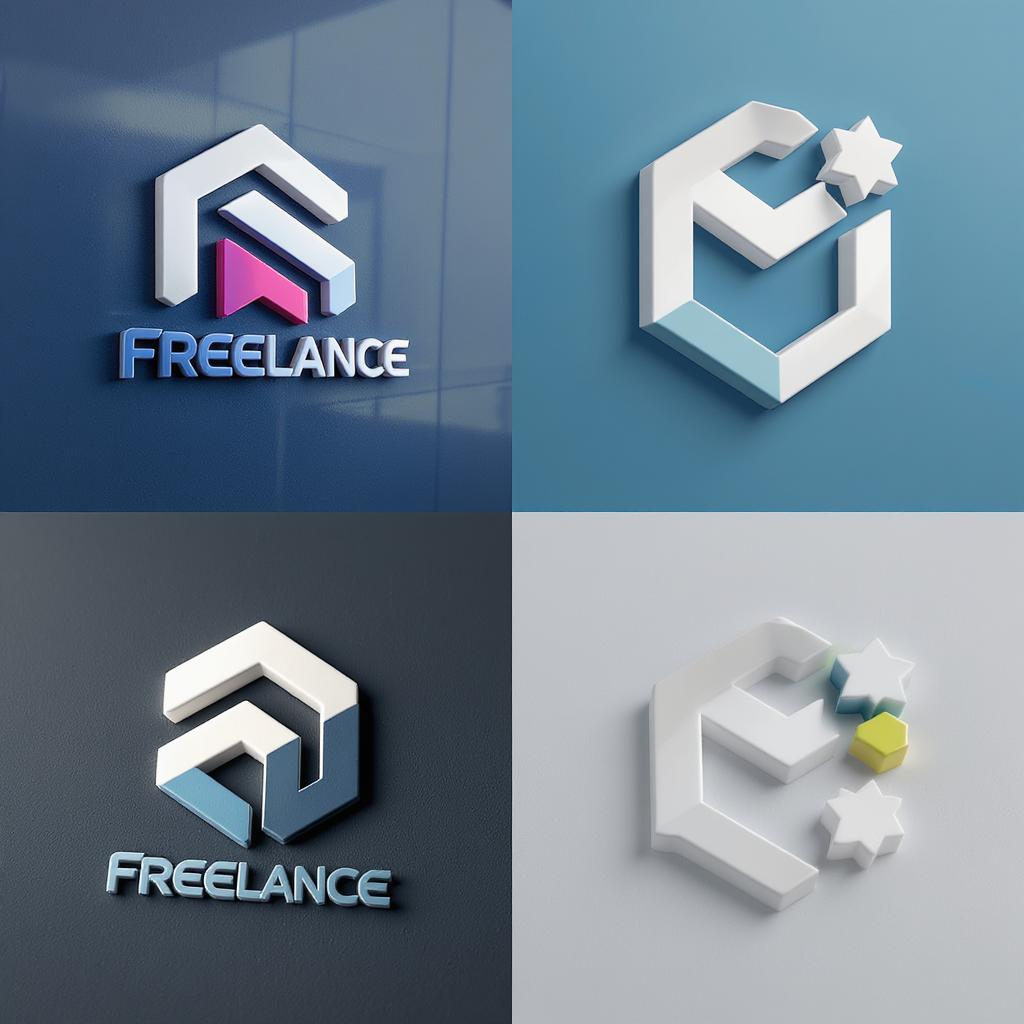3D style collage of popular freelancing platform logos such as Upwork, Fiverr, Freelancer, and Toptal