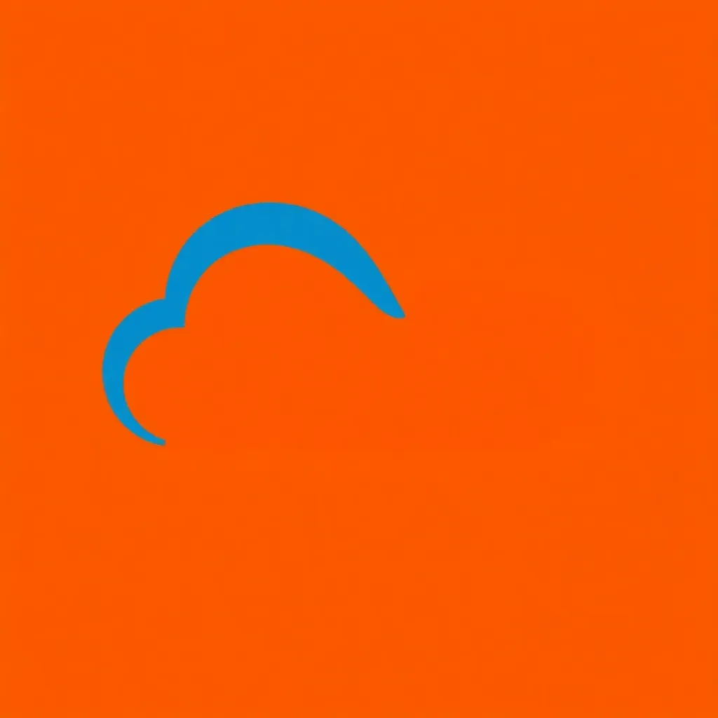 Azure logo with cloud shapes in blue-orange for Microsoft cloud services