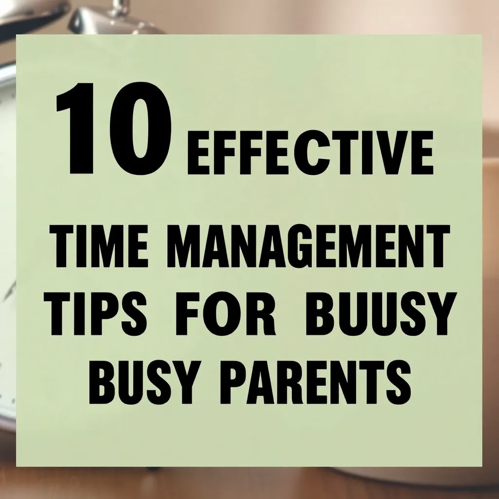 Parenting Tips: Strengthening Parent-Child Bonds 10 Effective Time Management Tips