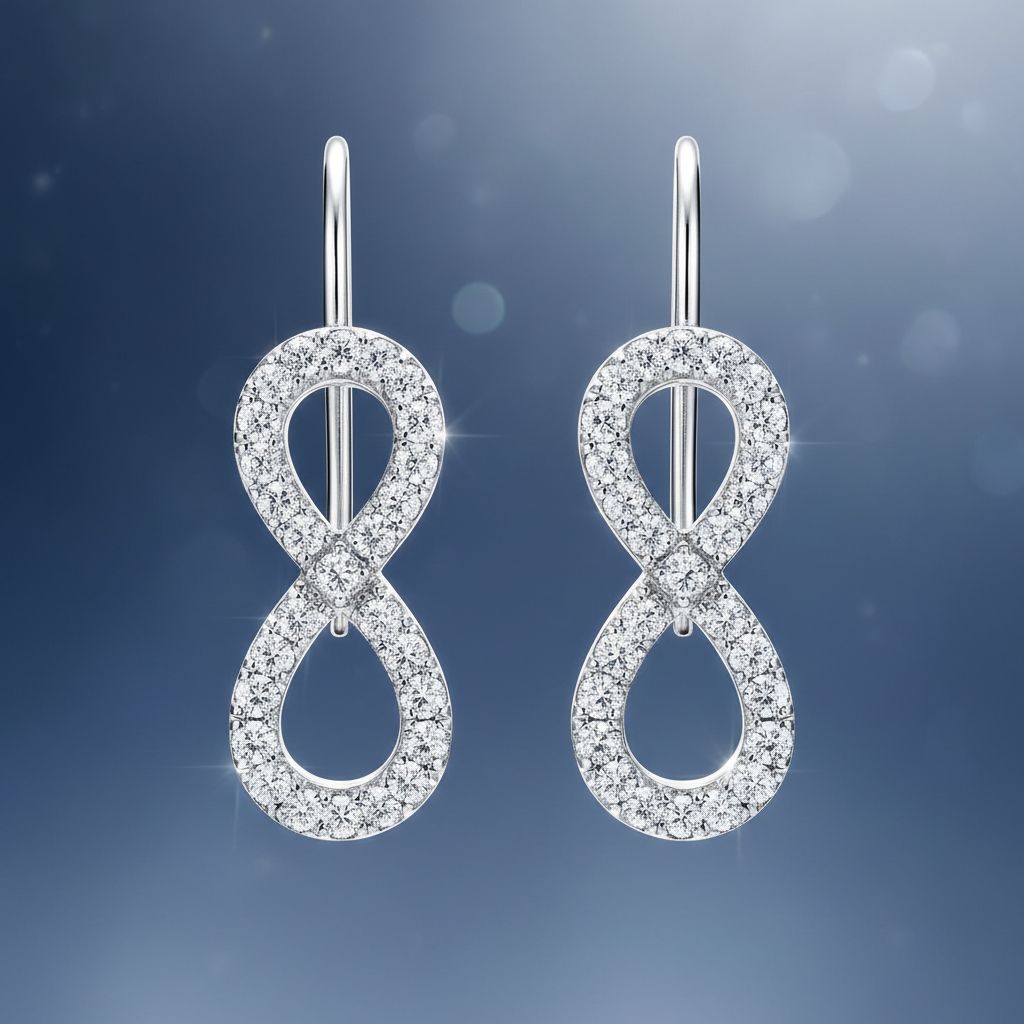 14K Rose Gold Infinity Earrings with Diamonds