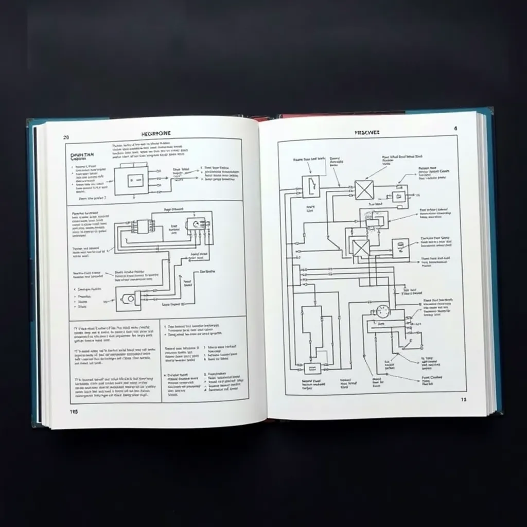 Cover buku teknik dengan diagram sirkuit elektronik dan warna biru metalik