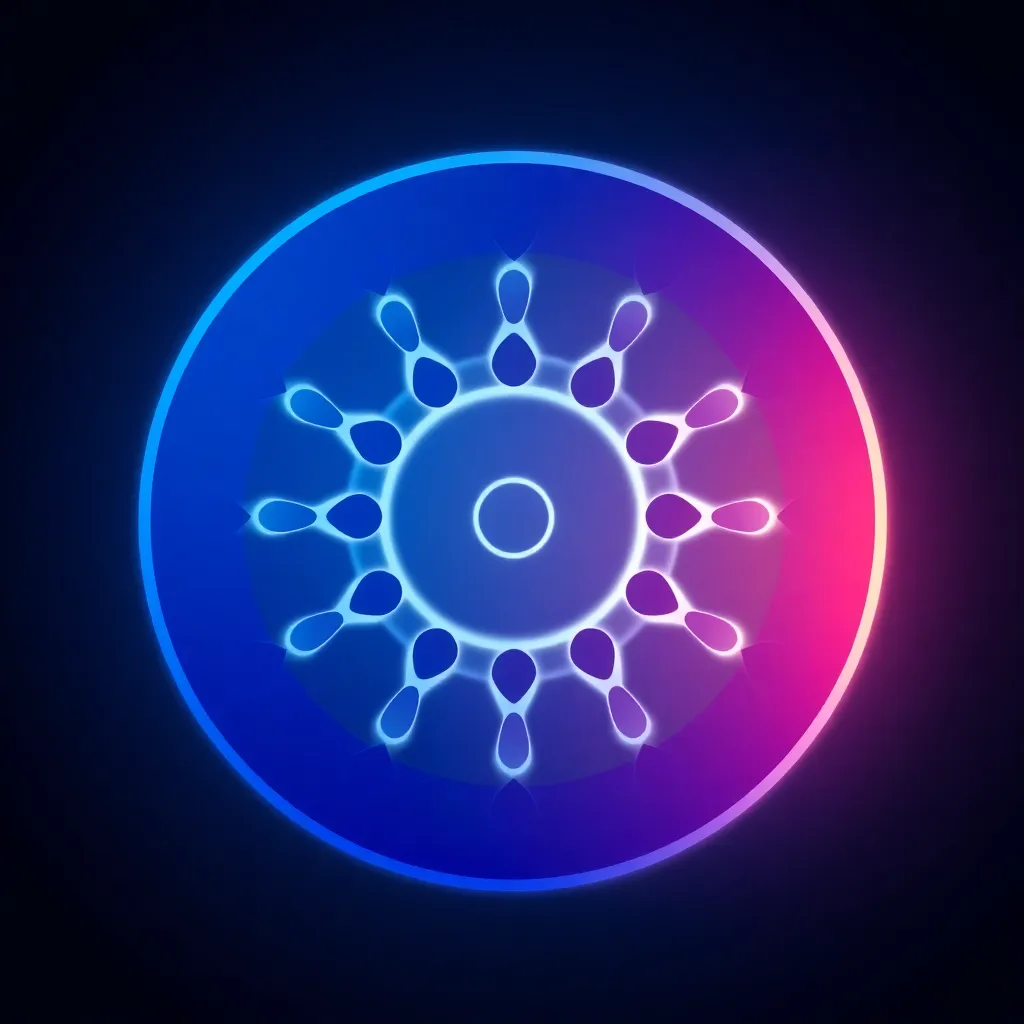 Cardano cryptocurrency blue circular logo with several dots