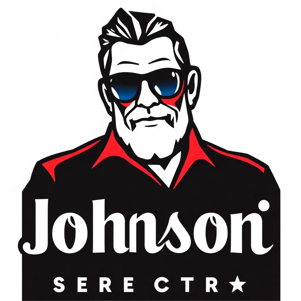 Logo resmi store Johnson berwarna merah