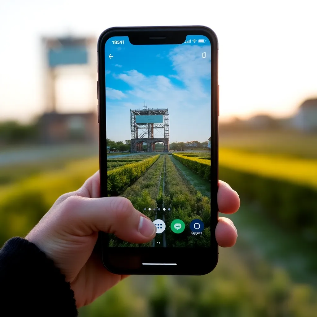 Smartphone showing app development environment