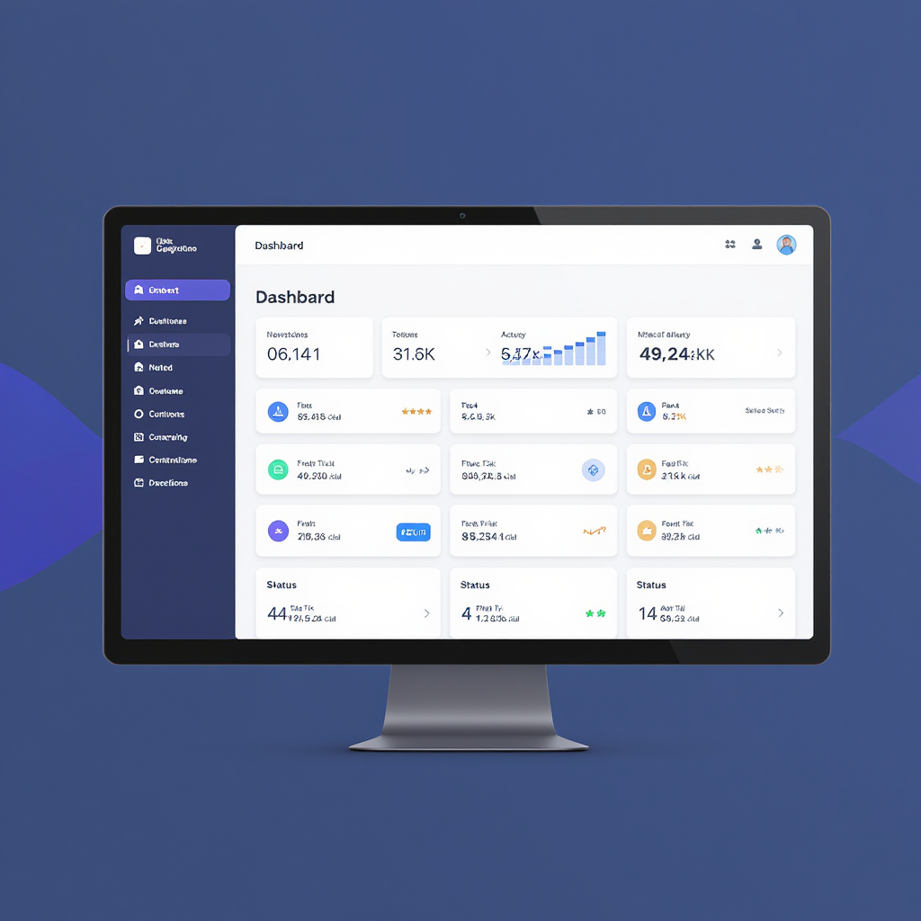 Web application dashboard with analytics and user management