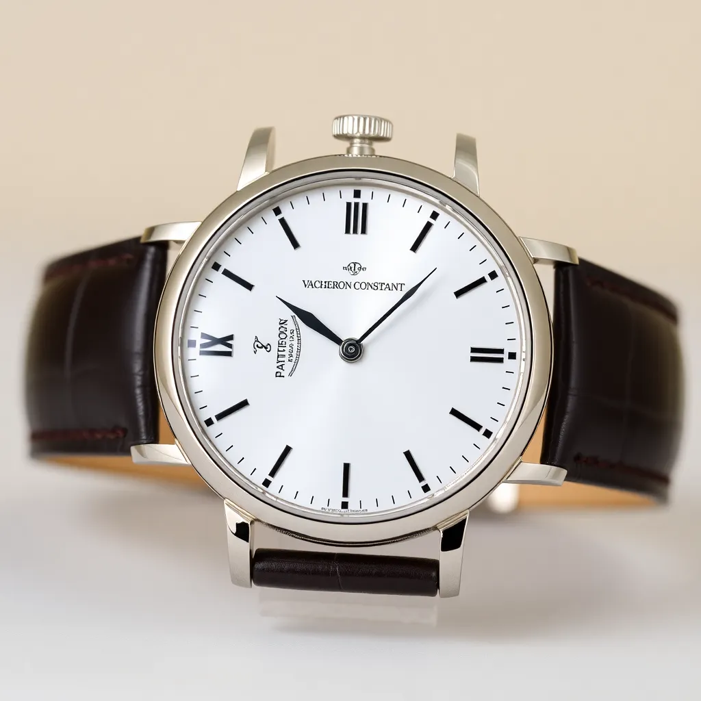 Vacheron Constantin Patrimony with ultra-thin white gold case and silvered opaline dial