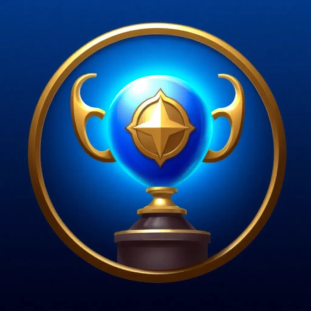 Trophy icon blue orb