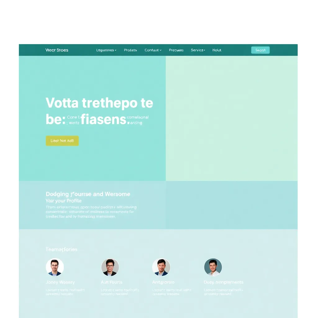 Corporate business website with professional layout and team member profiles