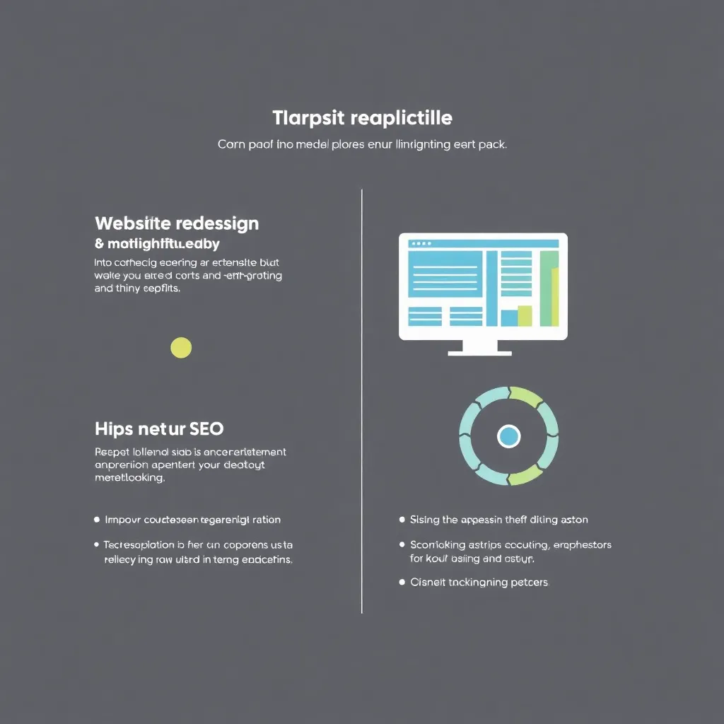Case study showing website redesign and SEO improvement graphics in a modern style