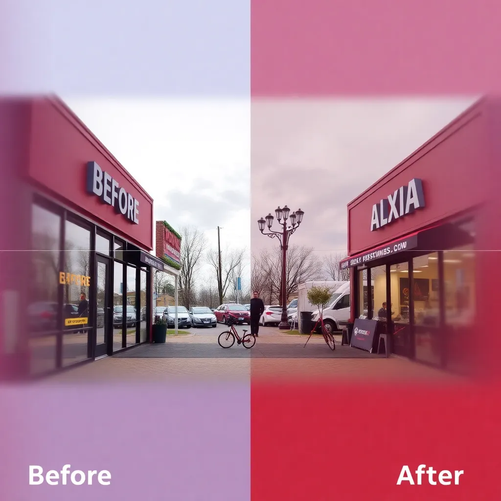 Before and after SEO results showing dramatic ranking improvements for a local business