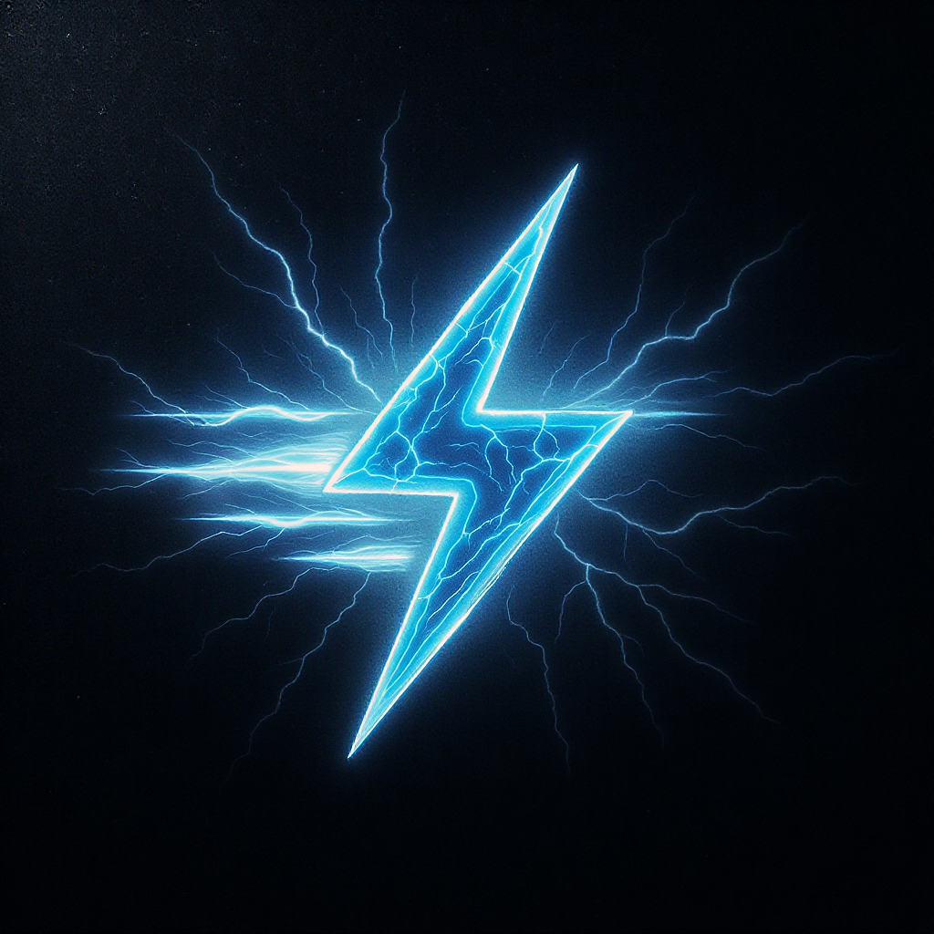 Lightning bolt icon representing fast speed with electric energy effects