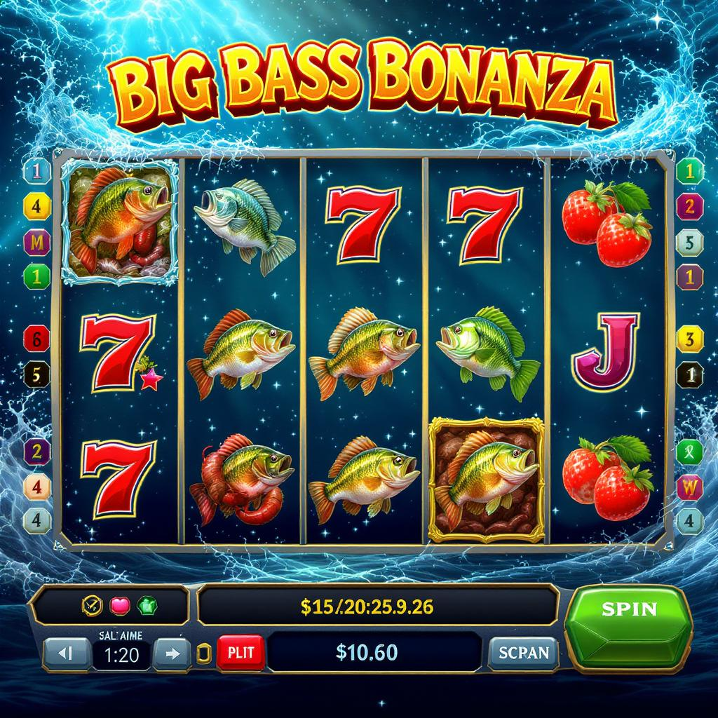 Game slot Big Bass Bonanza dengan tema memancing dan ikan besar