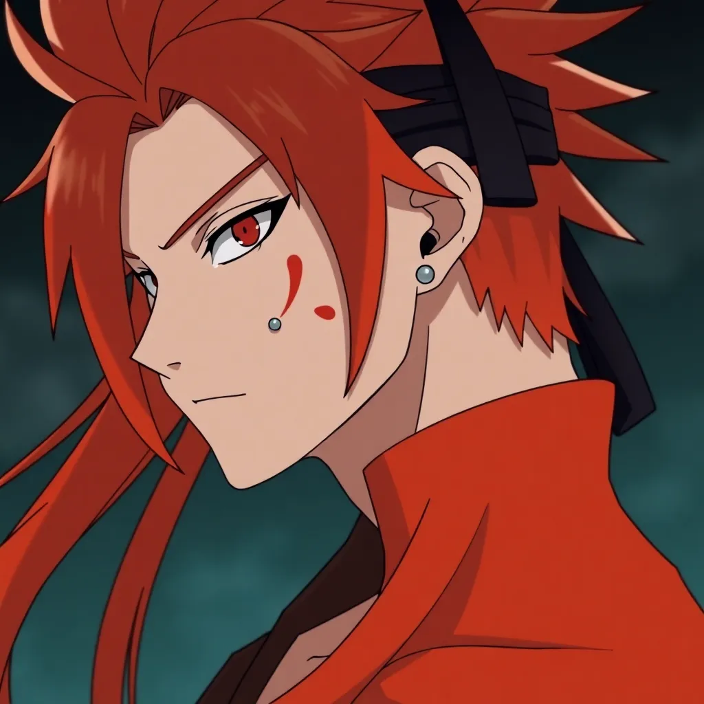 Pain - Akatsuki leader with piercings and orange hair