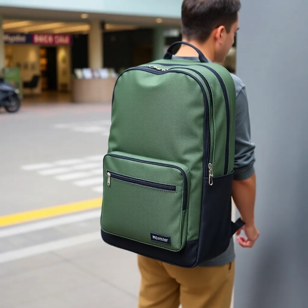 Tas backpack laptop ada kompartemen khusus anti air warna abu-abu