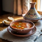 Harira (phiên bản Algeria—không có đậu lăng—làm đặc bằng trứng và bột mì)