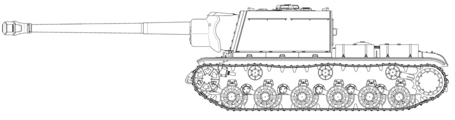 ZIK-20 s kanónem Br-2 mohl vypadat takto. Vozidlo bylo navrženo s podvozkem KV-1S