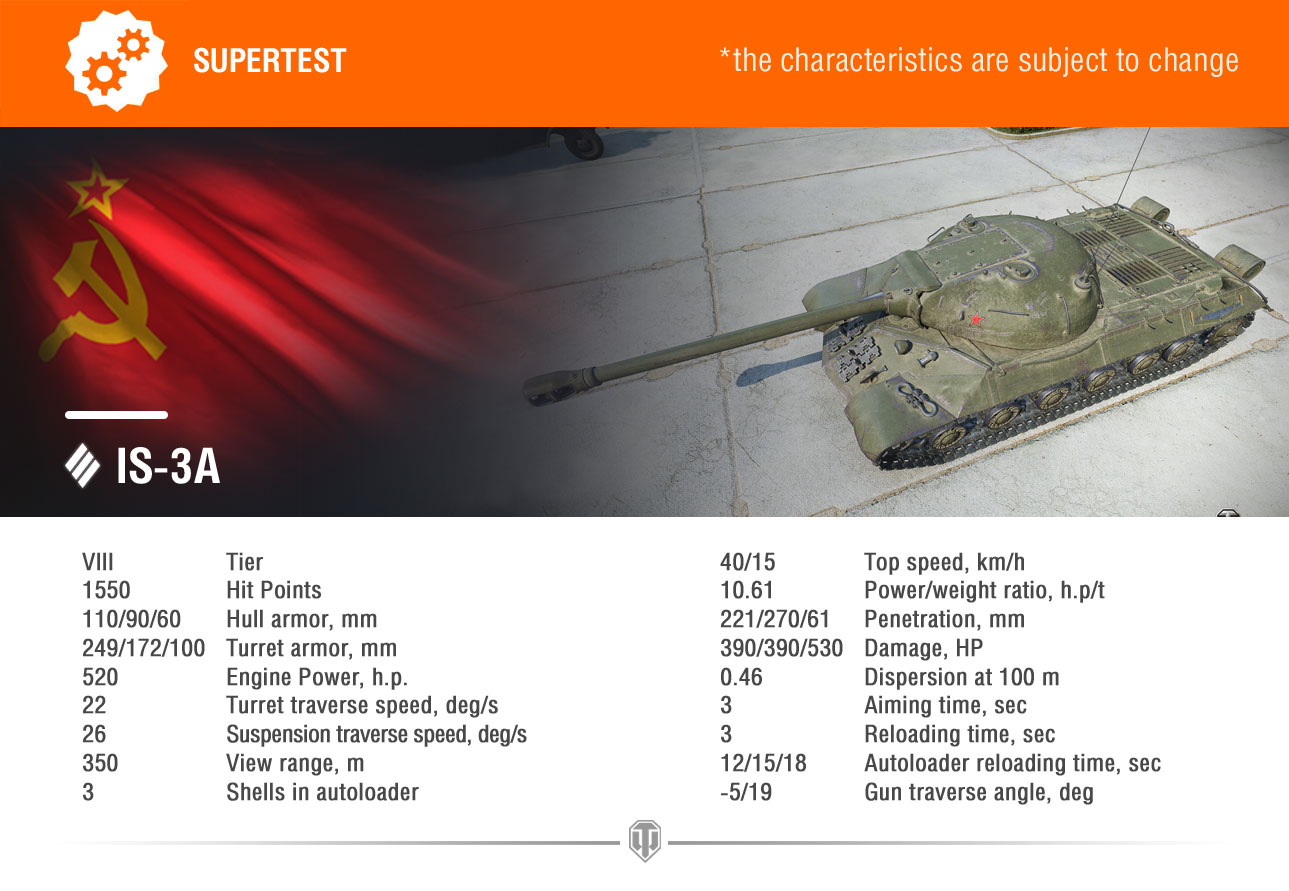 Na supertestu se prohání IS-3A, testuje se hlavně její dělo