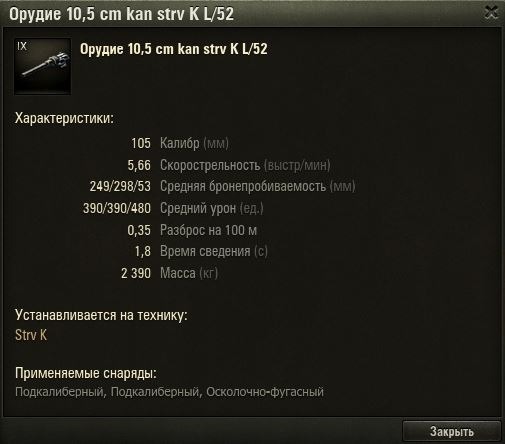 WoT Supertest: Strv K, kompletní vlastnosti