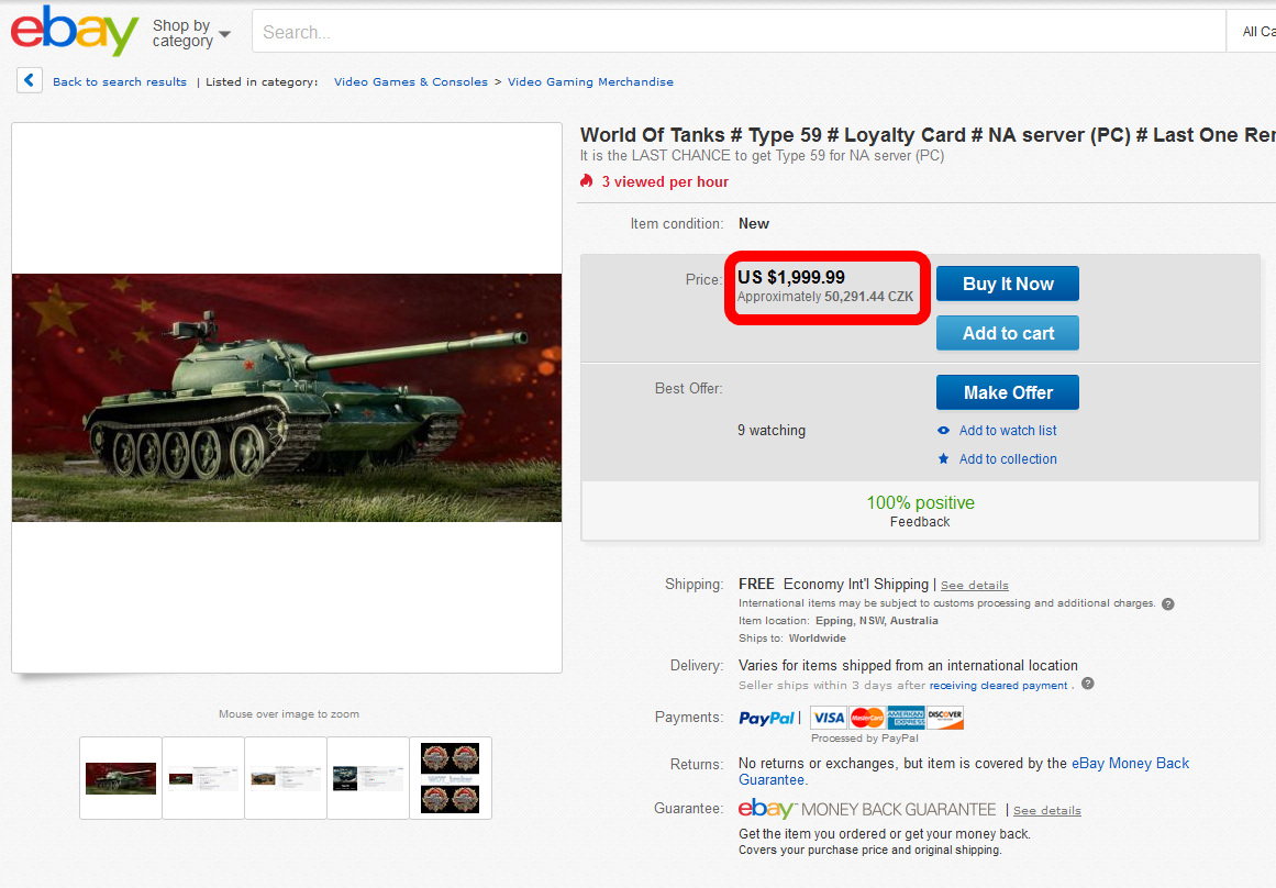Na ebay se prodává MTLS, M6A2E1 a Type 59