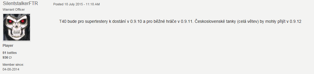 T 40 na supertest v 9.10; nám ostatním v 9.11