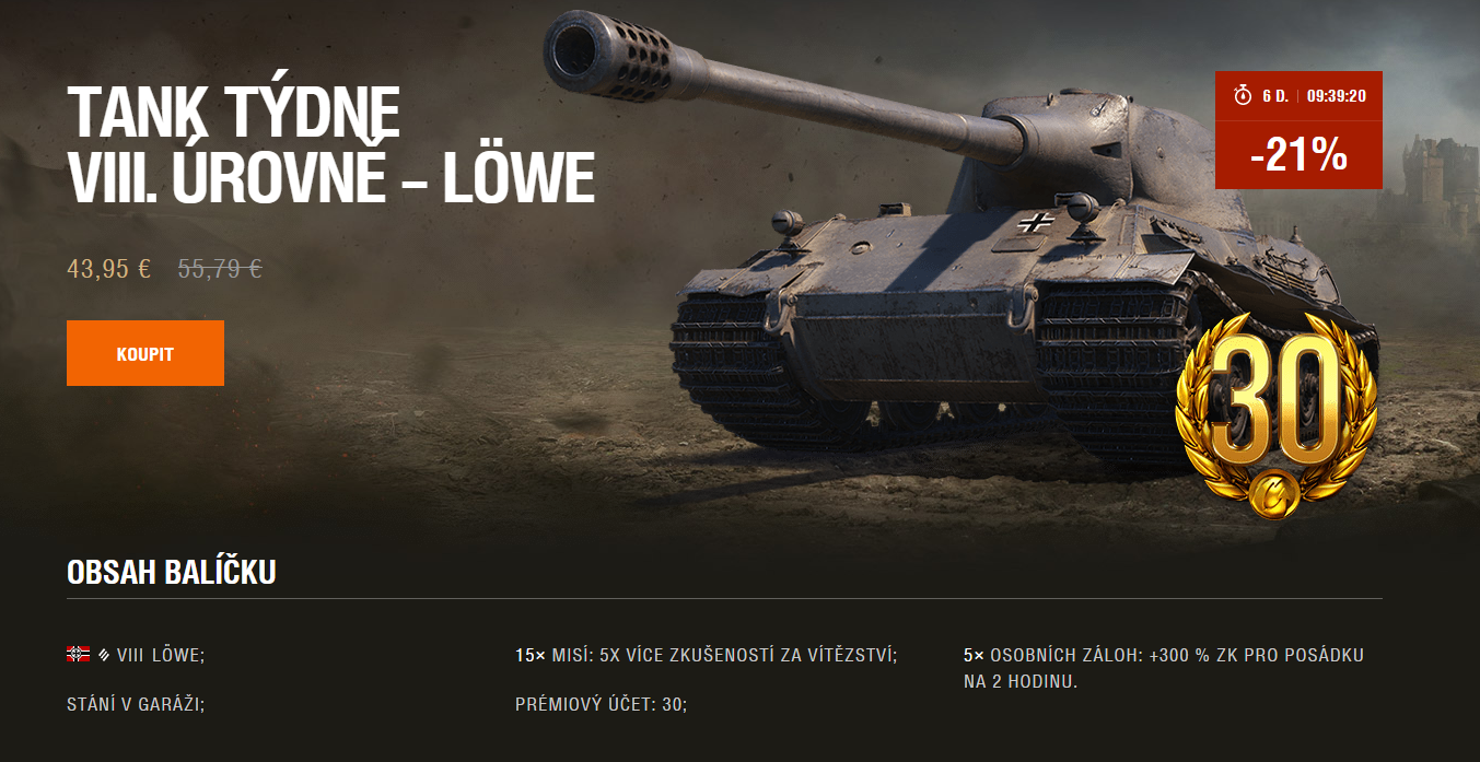 Löwe a KV-122 sú dostupné v prémiovom obchode