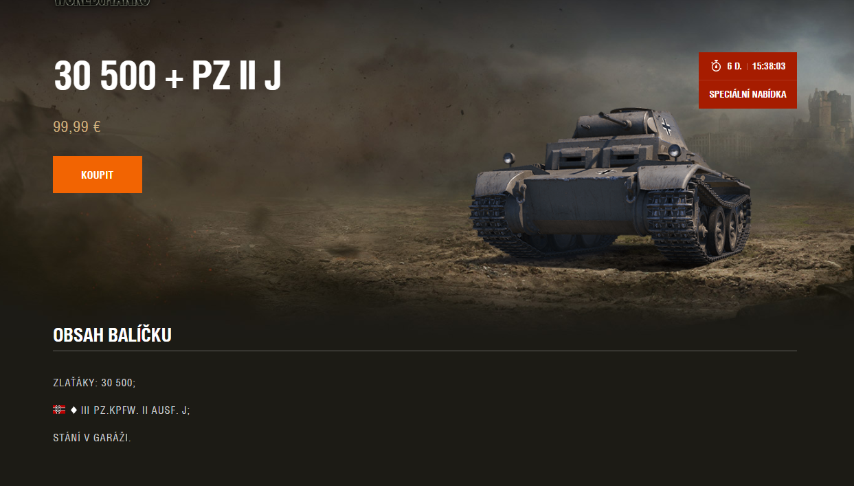 Pz.Kpfw. II Ausf. J je dostupný v prémiovom obchode